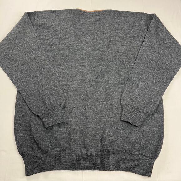 Tricots St. Raphael Vintage Wool Gray Tan Cardigan Sweater Men's size Large - Picture 2 of 5